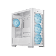 ASUS TUF Gaming GT302 ARGB White Edition ATX Mid-Tower Case Four 140 x 28 mm ARGB fans for high airflow and static pressure, interchangeable side panel, hidden-connector motherboard support