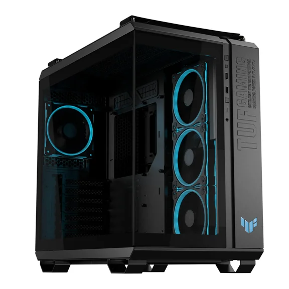 ASUS TUF Gaming GT502 Horizon ARGB: Dual-Chamber PC Case, Panoramic Design, 4 Pre-installed ARGB Fans, 360mm Radiator Support