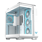 ASUS TUF Gaming GT502 Horizon ARGB White Edition Dual-Chamber PC Case, Panoramic Design, 4 Pre-installed ARGB Fans, 360mm Radiator Support