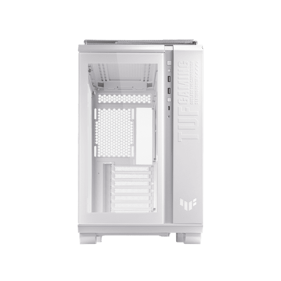 ASUS TUF Gaming GT502 White ATX Mid-Tower Computer Case with Front Panel RGB Button, USB 3.2 Type-C and 2x USB 3.0 Ports, 2- way Graphic Card Mounting Orientation Compatible, 360mm and 280mm Radiator
