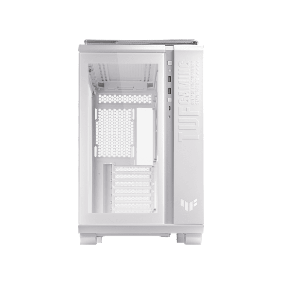ASUS TUF Gaming GT502 White ATX Mid-Tower Computer Case with Front Panel RGB Button, USB 3.2 Type-C and 2x USB 3.0 Ports, 2- way Graphic Card Mounting Orientation Compatible, 360mm and 280mm Radiator