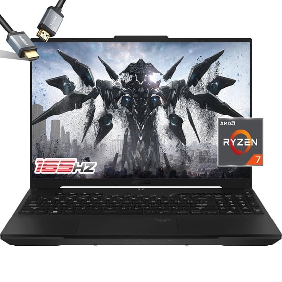 ASUS TUF Gaming Laptop A16 - AMD Ryzen 7 7735HS - RX7700S Beat RTX 3060-16 WUXGA 165Hz Display - RGB Backlit Keyboard - Thunderbolt 4 - Webcam - HDMI Cable - 2024 (64GB RAM |2TB PCIe SSD)