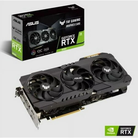 ASUS TUF Gaming NVIDIA GeForce RTX 3090 OC Edition Graphics Card- PCIe 4.0, 24GB GDDR6X, HDMI 2.1, DisplayPort 1.4a, Dual Ball Fan Bearings