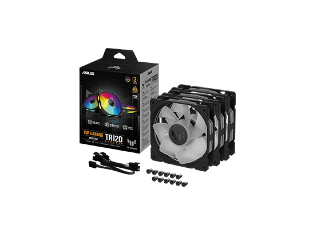ASUS TUF Gaming TR120 ARGB Reverse Fan - Black - Triple Pack