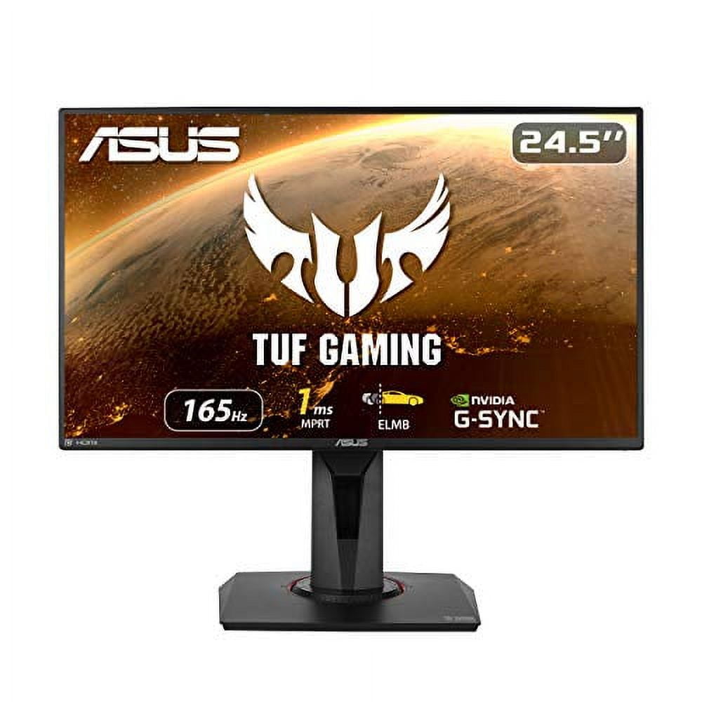 ASUS TUF Gaming VG259QR 24.5? Gaming Monitor, 1080P Full HD, 165Hz (Supports 144Hz), 1ms, Extreme Low Motion Blur, G-SYNC Compatible ready, Eye Care, DisplayPort HDMI, Shadow Boost, Height Adjustable