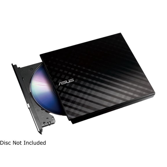 ASUS USB 2.0 Black External Slim CD / DVD Re-writer MacOS Compatible Model SDRW-08D2S-U