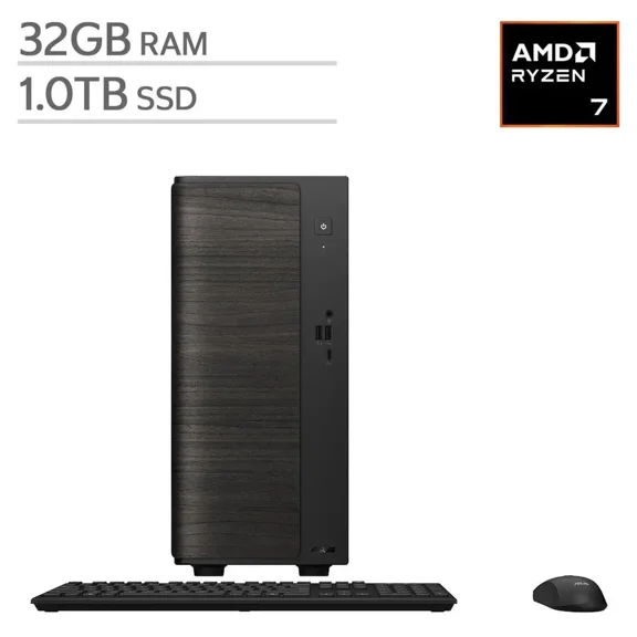 ASUS VM501 15L Mini Desktop Tower - AMD Ryzen 7 Processor - 32GB RAM - 1TB SSD - Windows 11 Home