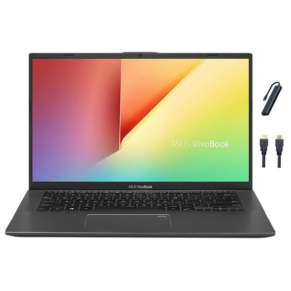 ASUS VivoBook 14'' FHD Laptop, AMD Ryzen 7 3700U, 12GB DDR4, 512GB SSD, Fingerprint Reader, Backlit Keyboard, AMD Radeon RX Vega 10 Graphics, Windows 11 Pro, Slate Grey with Mazepoly Accessories