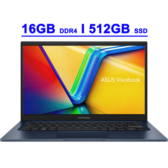 ASUS VivoBook 14 Premium Business Laptop 14" FHD Anti-glare Intel Hexa-core i3-1215U 16GB DDR4 512GB SSD USB-C Privacy Webcam SonicMaster Win11 Blue