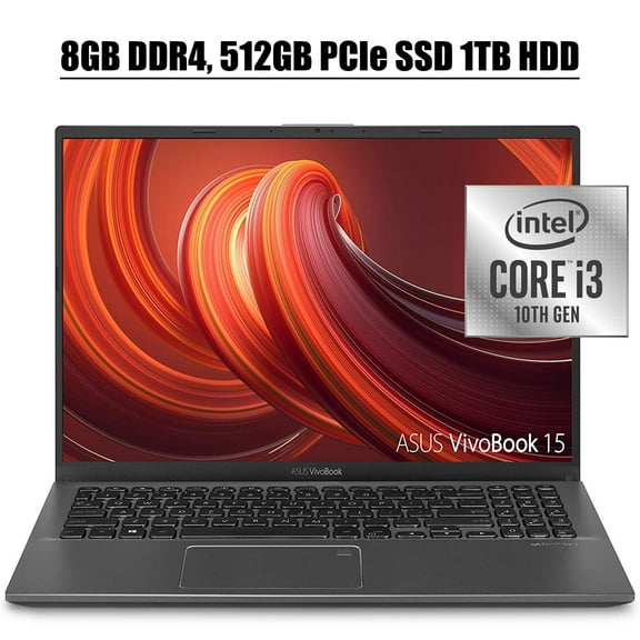 ASUS VivoBook 15 2020 Newest Thin and Light Laptop I 15.6" FHD Display I 10th Gen Intel Core i3-1005G1(> I5-7200U) I 8GB DDR4 512GB PCIe SSD 1TB HDD I Fingerprint Win 10