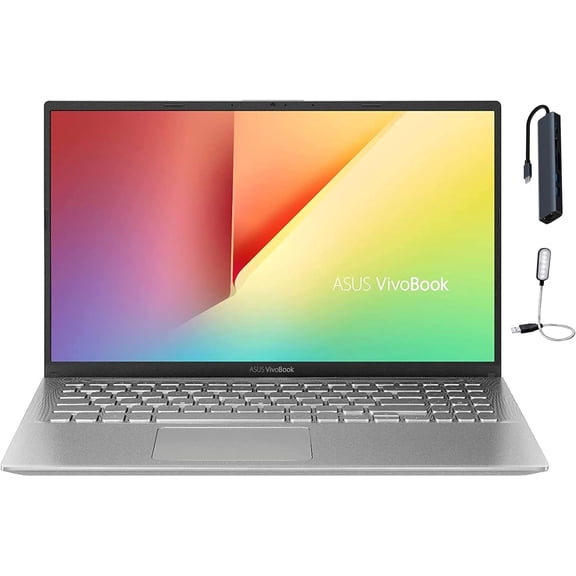 ASUS VivoBook 15.6'' FHD Laptop, AMD Quad Core Ryzen 5 3500U, 8GB DDR4, 512GB PCIe SSD, AMD Radeon Vega 8 Graphics, Windows 10 Home, Silver with HEX Accessories
