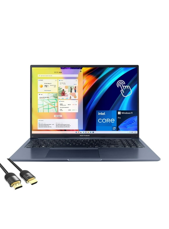 ASUS VivoBook 15 Business Laptop, 15.6” FHD Touchscreen Display, 12th Gen Intel 10-Core i7-1255U, 16GB RAM, 1TB PCIe SSD, Backlit KB, Keypad, Webcam, WiFi 6, HDMI, USB-C, Mytrix HDMI Cable, Win 11 Pro
