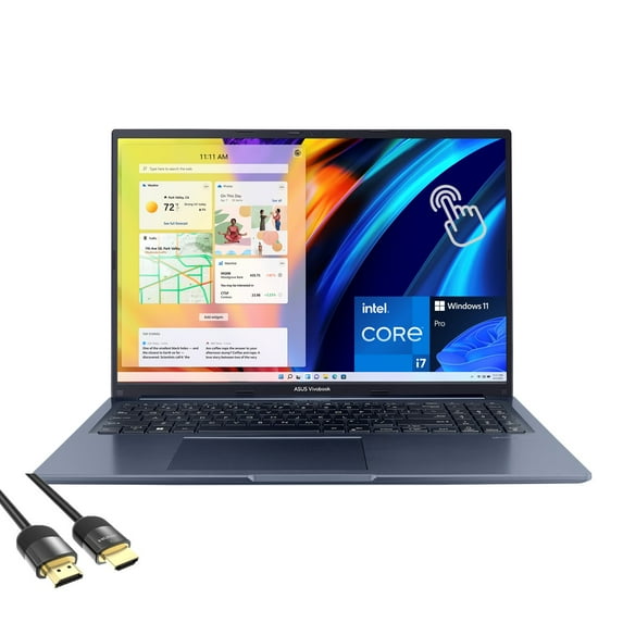 ASUS VivoBook 15 Business Laptop, 15.6” FHD Touchscreen Display, 12th Gen Intel 10-Core i7-1255U, 24GB RAM, 2TB PCIe SSD, Backlit KB, Keypad, Webcam, WiFi 6, HDMI, USB-C, Mytrix HDMI Cable, Win 11 Pro