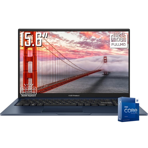 ASUS VivoBook 15 Laptop, 15.6" FHD 1920 x 1080 IPS LCD Display, Intel Core i9-13900H, 720p Webcam, Backlit Keyboard, Wi-Fi 6E, Windows 11 Home (16GB DDR4 RAM | 512GB SSD)