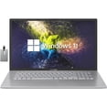 thumbnail image 1 of ASUS VivoBook 17 17.3" FHD Laptop, Intel Core i3-1115G4 Processor, 12GB DDR4, 512GB PCIe SSD, Intel HD Graphics, Bluetooth, Windows 11, Transparent Silver, Hotface 32GB USB Card, 1 of 9