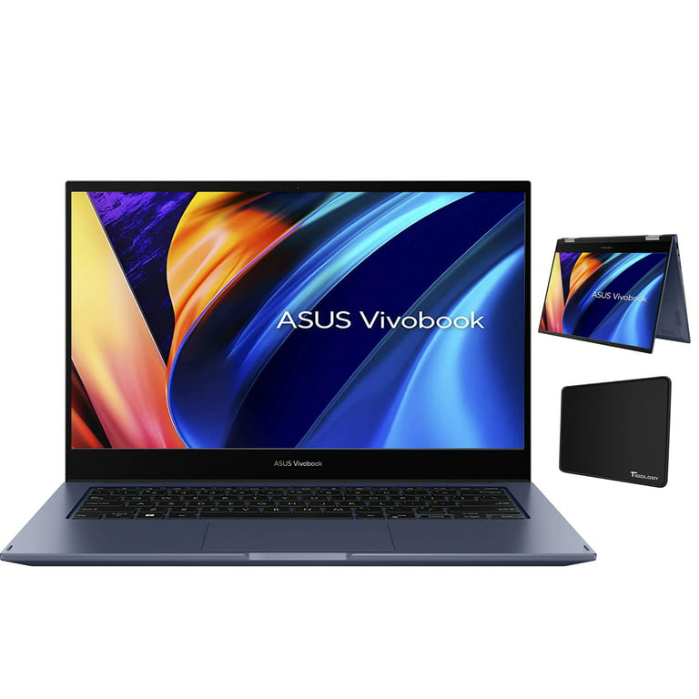 ASUS VivoBook Go 14 Flip Thin and Light 2-in-1 Laptop, 14 inch HD Touch,  Intel Celeron N4500 CPU, UHD Graphics, 4GB RAM, 64GB eMMC, NumberPad,  Windows 11 Home in S Mode,Blue with