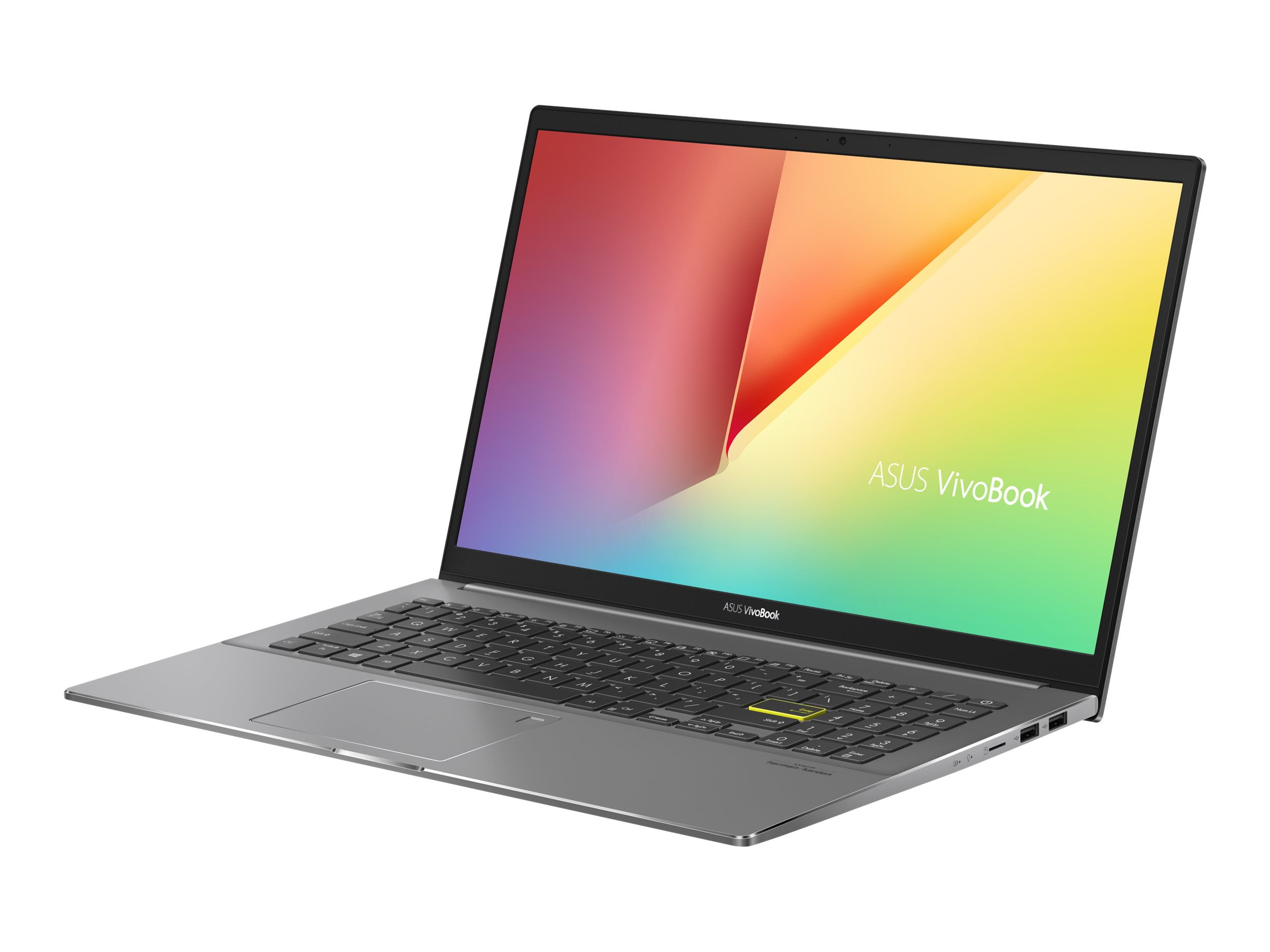 ASUS VivoBook S15 S533EA-DH74 - Intel Core i7 - 1165G7 / up to 4.7 GHz - Windows 10 Home - Intel Iris Xe Graphics - 16 GB RAM - 512 GB SSD NVMe - 15.6" 1920 x 1080 (Full HD) - Wi-Fi 6 - gray (top), gray (bottom), indie black (LCD cover)