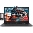 thumbnail image 1 of ASUS VivoBook S15 Slim 15.6" FHD Laptop, AMD Ryzen 5 5600H, 8GB RAM, 1.16TB Storage(1TB SSD +160GB Docking Station Set), AMD Radeon Graphics, Numeric Keypad, Webcam, WiFi 6, Windows 11 Home, Black, 1 of 7
