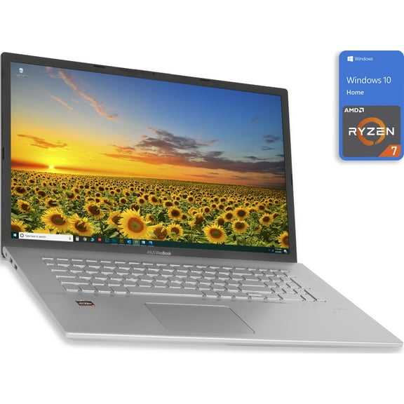 ASUS VivoBook X712DA Notebook, 17.3" FHD Display, AMD Ryzen 7 3700U Upto 4.0GHz, 12GB RAM, 512GB NVMe SSD, Vega 10, HDMI, Card Reader, Wi-Fi, Bluetooth, Windows 10 Home (X712DA-BR7N6)