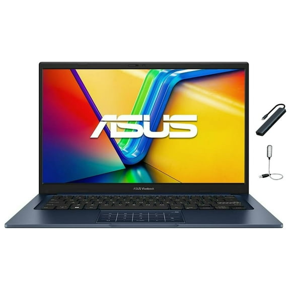 ASUS Vivobook 14 14 inch FHD Display Laptop, Intel Core 5 120U, Intel Graphics, 16GB DDR4, 256GB SSD, Wi-Fi 6, Copilot AI, Win11 Home in S Mode, Quiet Blue with Mazepoly Accessories