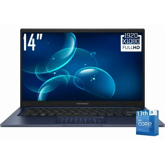 ASUS Vivobook 14 Business Laptop, 14" FHD 1920 x 1080 LED Thin Bezel Display, Intel 10-Core i5 1334U, WiFi 5, HD Webcam, Win 11 Home(12GB DDR4 RAM | 256GB SSD)