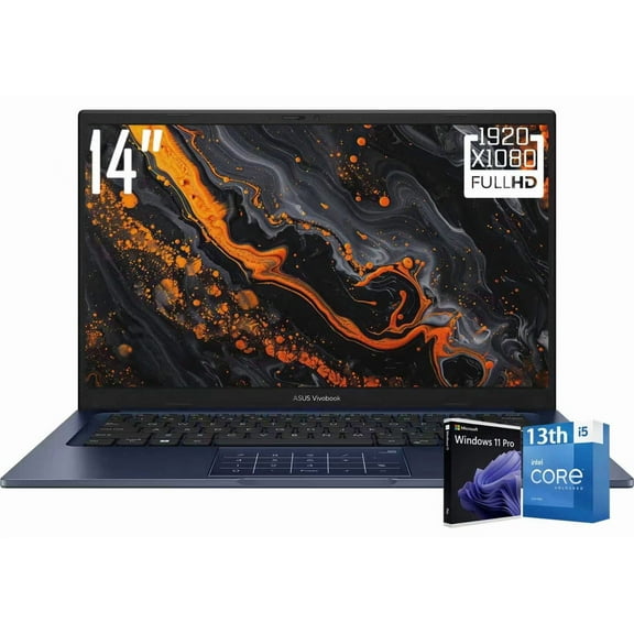 ASUS Vivobook 14 Business Laptop, 14" FHD 1920 x 1080 LED Thin Bezel Display, Intel 10-Core i5 1334U, WiFi 5, HD Webcam, Win 11 Pro(32GB DDR4 RAM | 1TB SSD)