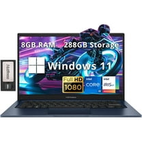 ASUS Vivobook 14" FHD Anti-glare Laptop, Intel i3-1215U, 8GB RAM, 288GB Storage(128GB SSD 160GB Docking Station Set), Intel Iris Xe Graphics, HD Camera, WiFi 6E, Bluetooth, Win 11, Quiet Blue