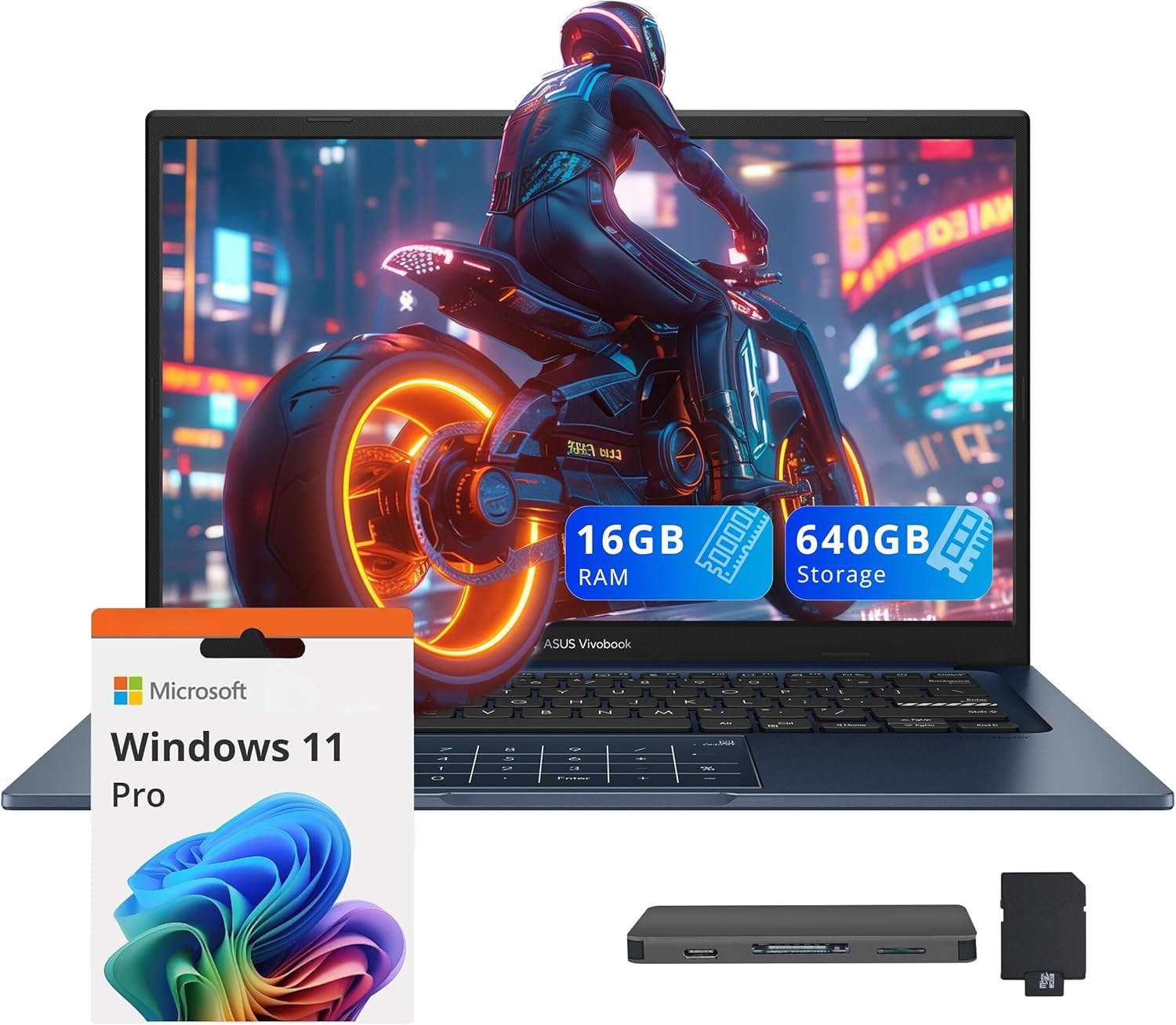 ASUS Vivobook 14" FHD Business Laptop, Intel i5-1334U, 16GB RAM, 640GB ...
