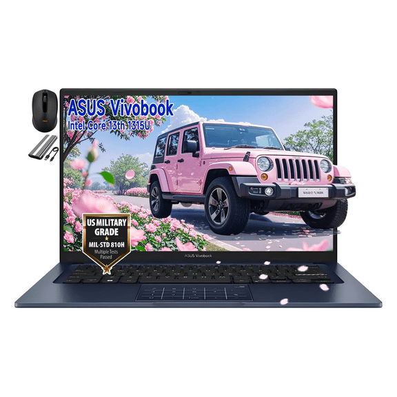 ASUS Vivobook 14" FHD Laptop, Intel Core 13th 1315U, 40GB RAM, 1152GB SSD(1TB PCIe SSD + 128GB Portable Hard Drive, 720p Webcam, win11, w/Wireless Mouse