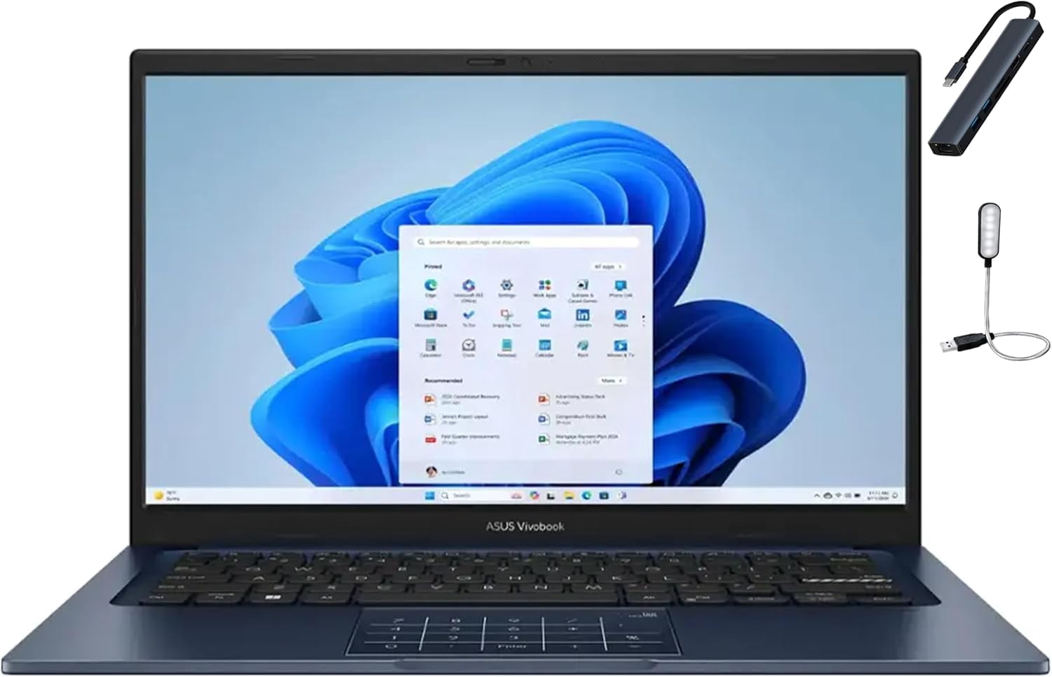 ASUS Vivobook 14" FHD Slim Laptop, Intel 13th Core i5-1334U, 12GB RAM, 256GB SSD, Intel UHD Graphics, Privacy Camera, Bluetooth, Windows 11 Home, Quiet Blue with Mazepoly Accessories