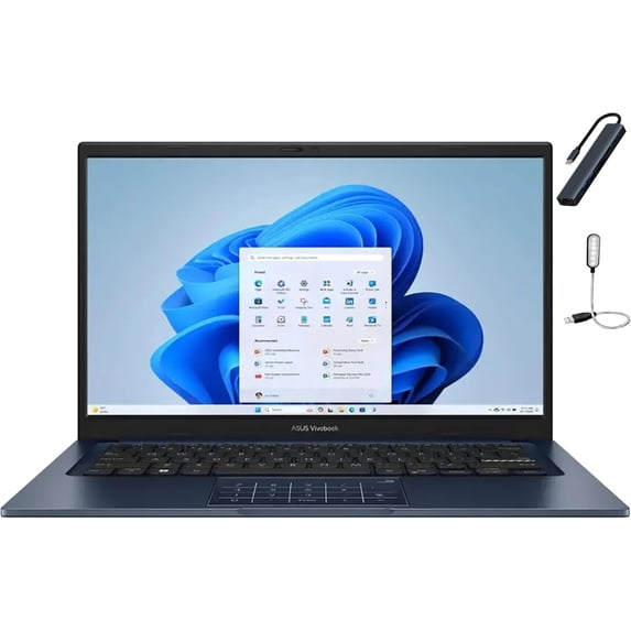ASUS Vivobook 14" FHD Slim Laptop, Intel 13th Core i5-1334U, 12GB RAM, 512GB SSD, Intel UHD Graphics, Privacy Camera, Bluetooth, Windows 11 Home, Quiet Blue with Mazepoly Accessories