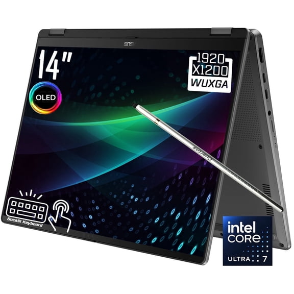 ASUS Vivobook 14 Flip 2-in-1 AI Laptop, 14" 2k 1920 x 1200 OLED Touchscreen, Intel Core Ultra 7 256V, WiFi 7, FHD Webcam, Stylus Pen, Win 11 Home (16GB DDR5 RAM | 512GB SSD)