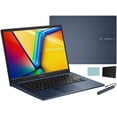 thumbnail image 1 of ASUS Vivobook 14 Laptop, 14" FHD Display, Intel Core i3-1215U Processor, 12GB RAM, 128GB SSD, Wi-Fi 6, Windows 11 Home in S Mode, Quiet Blue with Tigology Accessories, 1 of 8