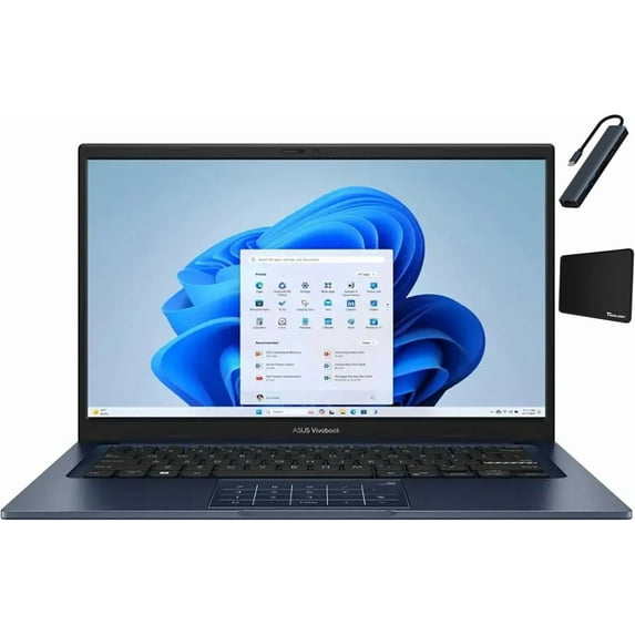 ASUS Vivobook 14 inch FHD Slim Laptop, Intel Core i5-1334U Processor, 12GB RAM, 256GB SSD, Intel UHD Graphics, Privacy Camera, Bluetooth, Windows 11 Home, Quiet Blue with Tigology Accessories