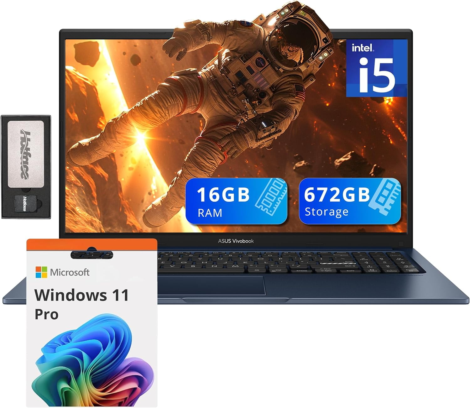 ASUS Vivobook 15.6 FHD Laptop, Intel i5-1235U, 40GB DDR4 RAM, 1.16