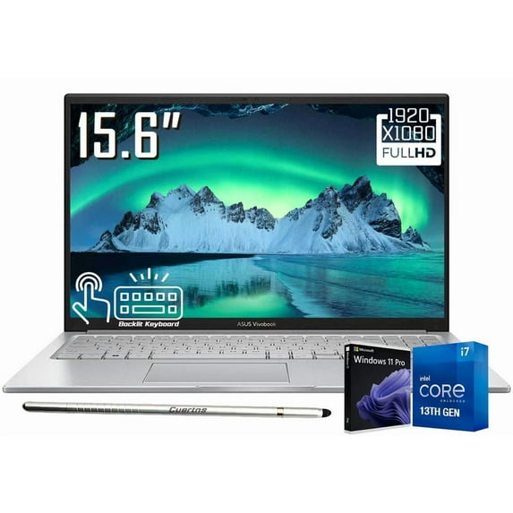 ASUS Vivobook 15 Business Laptop, 15.6" FHD 1920 x 1080 LCD Thin Bezel IPS Touchscreen, Intel 10-Core i7 1355U, WiFi 6E, HD Webcam, Stylus Pen, Win 11 Pro (16GB DDR4 RAM | 1TB SSD)