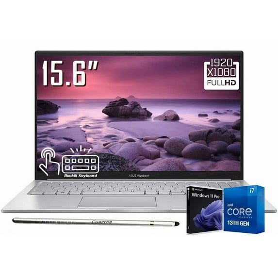 ASUS Vivobook 15 Business Laptop, 15.6" FHD 1920 x 1080 LCD Thin Bezel IPS Touchscreen, Intel 10-Core i7 1355U, WiFi 6E, HD Webcam, Stylus Pen, Win 11 Pro (40GB DDR4 RAM / 2TB SSD)