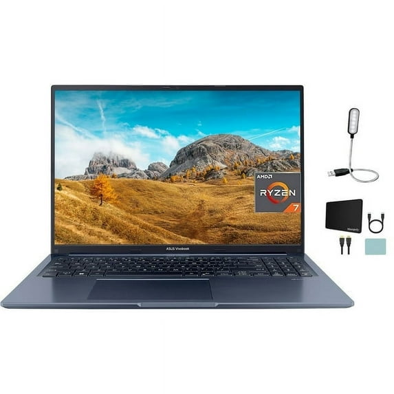ASUS Vivobook 16" FHD Display Laptop, AMD Ryzen 7 5800HS Processor, 16GB RAM, 1TB SSD, AMD Radeon Vega 8 Graphics, Wi-Fi 6, Bluetooth, Windows 11 Home + Mazepoly Accessories