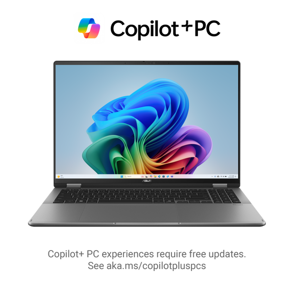 ASUS Vivobook 16 Flip Laptop (2026), Copilot+ PC, 16 16:10 WUXGA OLED Touch Display, Intel Core Ultra 7 355 Processor, Intel Graphics, 16GB RAM, 512GB SSD, Wifi 7, Win 11, Gray, TP3607AA-DS74T