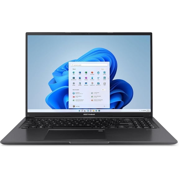 ASUS Vivobook 16 Laptop, 16 WUXGA 1920X1200 16:10 Display, AMD Ryzen 5 5625U CPU, AMD Radeon Graphics, 8GB RAM, 512GB SSD, Fingerprint Sensor, Windows 11 Home, Indie Black, M1605YA-EH54