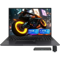 ASUS Vivobook 16" WUXGA Laptop, Intel Core i7-1355U, 16GB RAM, 1.5TB Storage(512GB SSD 1TB Docking Station Set), Intel Iris Xe Graphics, Backlit Keyboard, Num Pad, Fingerprint, Win 11, Black