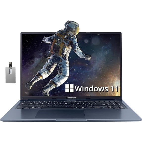 ASUS Vivobook 16X 16 FHD Business Laptop, AMD Ryzen 7 5800H, 12GB RAM, 512GB PCIe SSD, AMD Radeon Graphics, HD Camera, WiFi 6, Bluetooth, Blue, Win 11, with Hotface 32GB USB Card