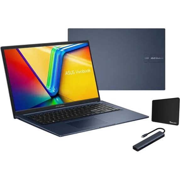 ASUS Vivobook 17.3" FHD Laptop, Intel Core i3-1215U, 40GB Memory, 2TB SSD, Quiet Blue, Windows 11 Home in S Mode, with Tigology Accessories