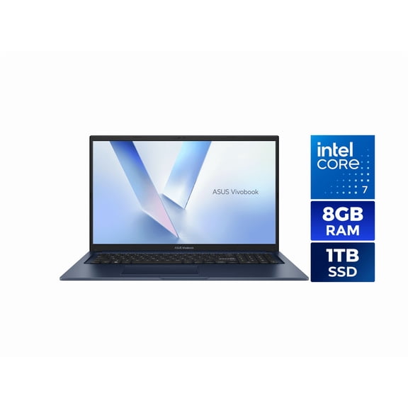 ASUS Vivobook 17 Laptop - 17.3" FHD Display - Intel Core 7 150U - 8GB RAM - 1TB SSD - Windows 11 Home - Quiet Blue - F1704VAP-NB71