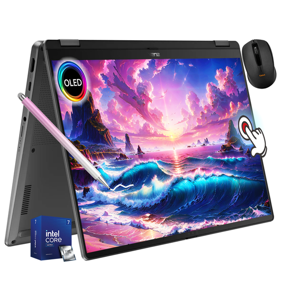 ASUS Vivobook Flip 14" OLED Touch Copilot+ Laptop, Intel EVO Core Ultra 7 256V, Wi-Fi 7, 360° Hinge, Thunderbolt4 , Win 11, w/Wireless Mouse & Stylus Pen (16GB RAM | 512GB SSD)