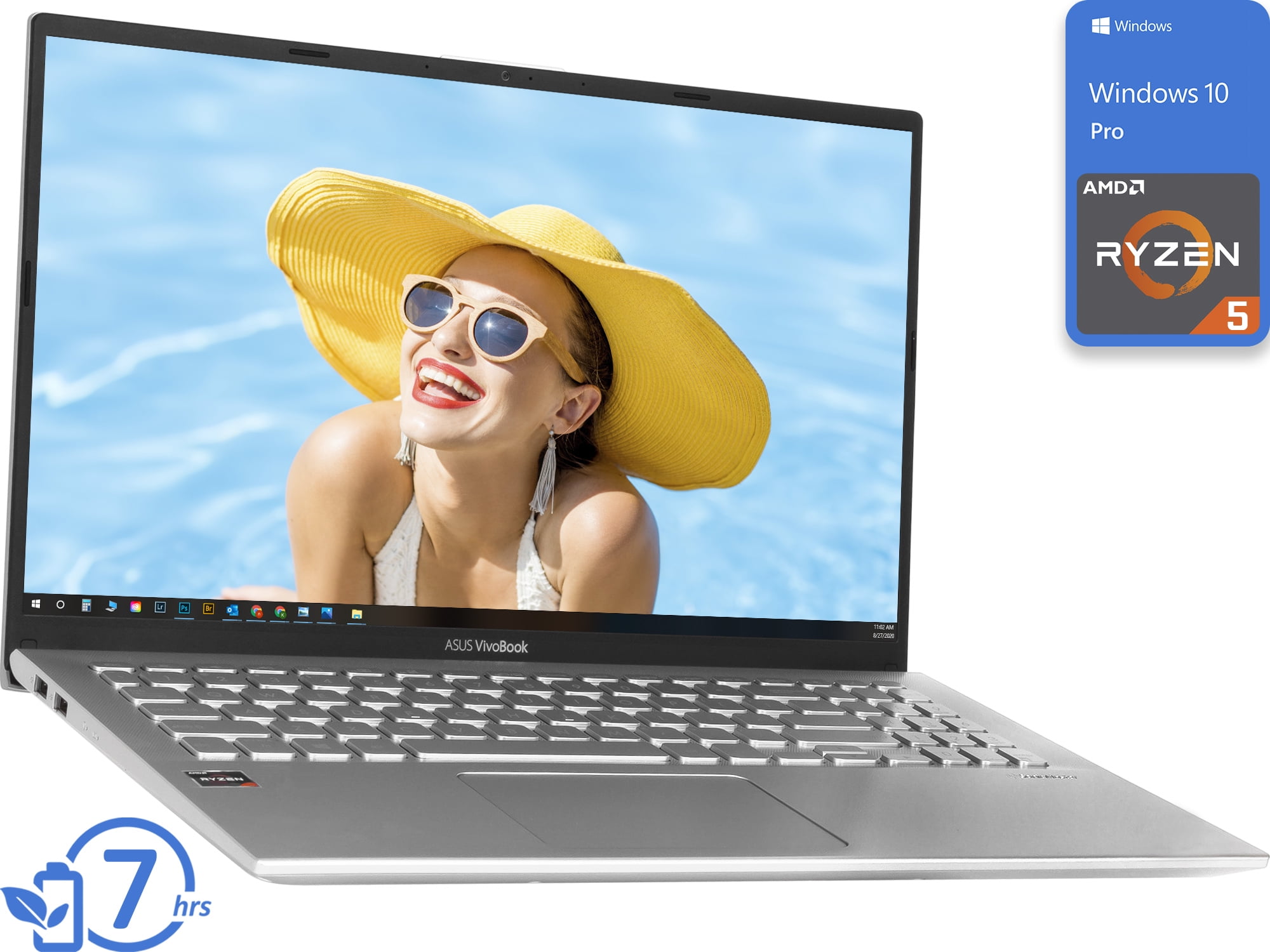 ASUS Vivobook Notebook, 15.6" FHD Display, AMD Ryzen 5 3500U Upto 3.7GHz, 4GB RAM, 256GB NVMe SSD, Vega 8, HDMI, Card Reader, Wi-Fi, Bluetooth, Windows 10 Pro