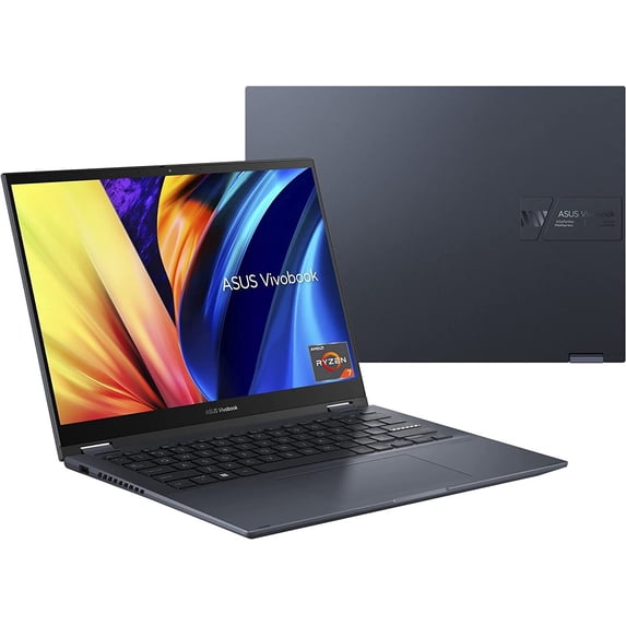 ASUS Vivobook S 14 Flip 14” WUXGA 16:10 Touch Display, AMD Ryzen 7 5800H CPU, 8GB RAM, 512GB SSD, NumberPad, FingerPrint Sensor, Windows 11 Home, Quiet Blue, TN3402QA-AS74T