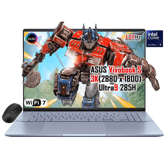 ASUS Vivobook S16 16″ OLED Laptop – Intel Core Ultra 9 285H Beat AMD Ryzen 9 8945HS, 32GB RAM| 1TB SSD, 2880×1800 DCI-P3 100%, RGB Backlit Ketboard, Windows 11, Business AI Copilot PC