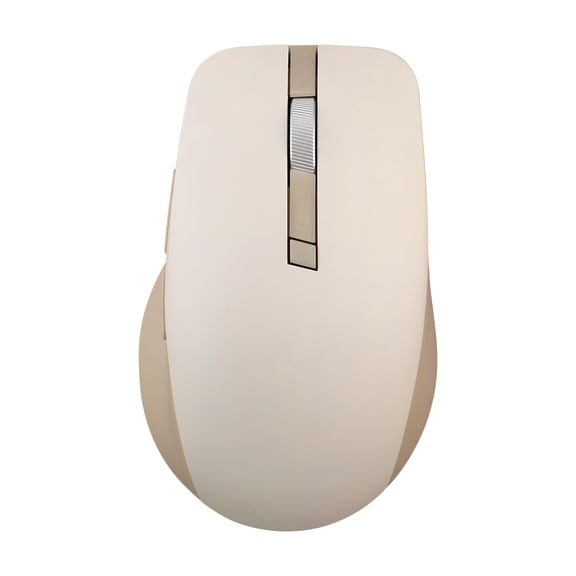 ASUS Wireless SmartO Mouse Silent Plus Dual Mode (BT/2.4GHz), up to 3 Devices, Ergonomic, 4200 DPI, AA Battery Lasts up to 1 Year, Quiet Switches, Portable, for Productivity/Gaming - Oat Milk