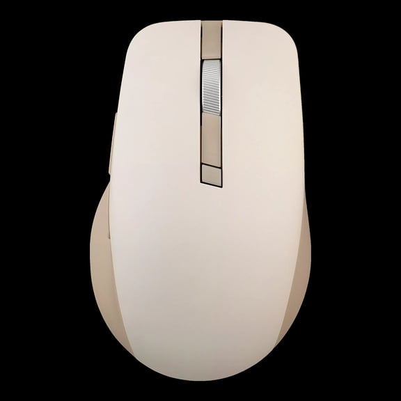 ASUS Wireless SmartO Mouse Silent Plus Dual Mode (BT/2.4GHz), up to 3 Devices, Ergonomic, 4200 DPI, AA Battery Lasts up to 1 Year, Quiet Switches, Portable, for Productivity/Gaming - Oat Milk